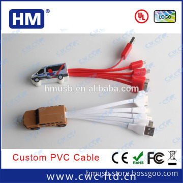 BSCI audit Factory directly all in one charging cable PVC 5 in 1 usb cable for promotional gift 13 color choice